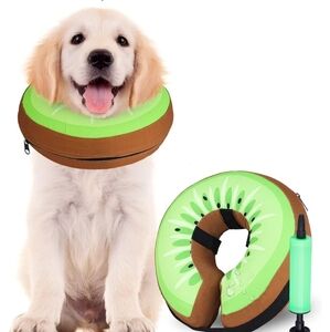 inflatable dog cone collar soft for recovery donut collar size medium